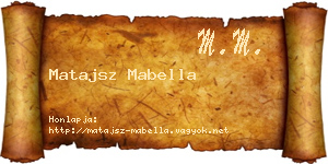 Matajsz Mabella névjegykártya